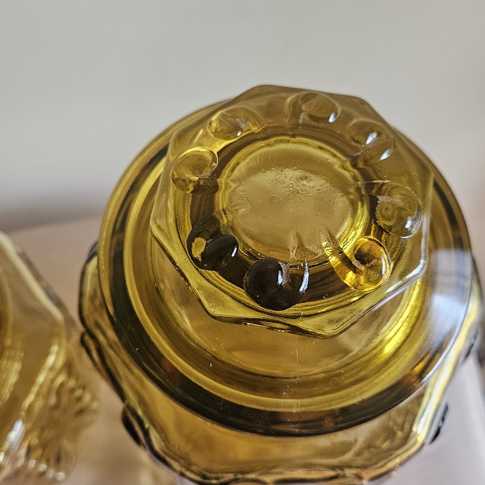 L.E‎ Smith Amber Canister Set - Picture 7 of 14